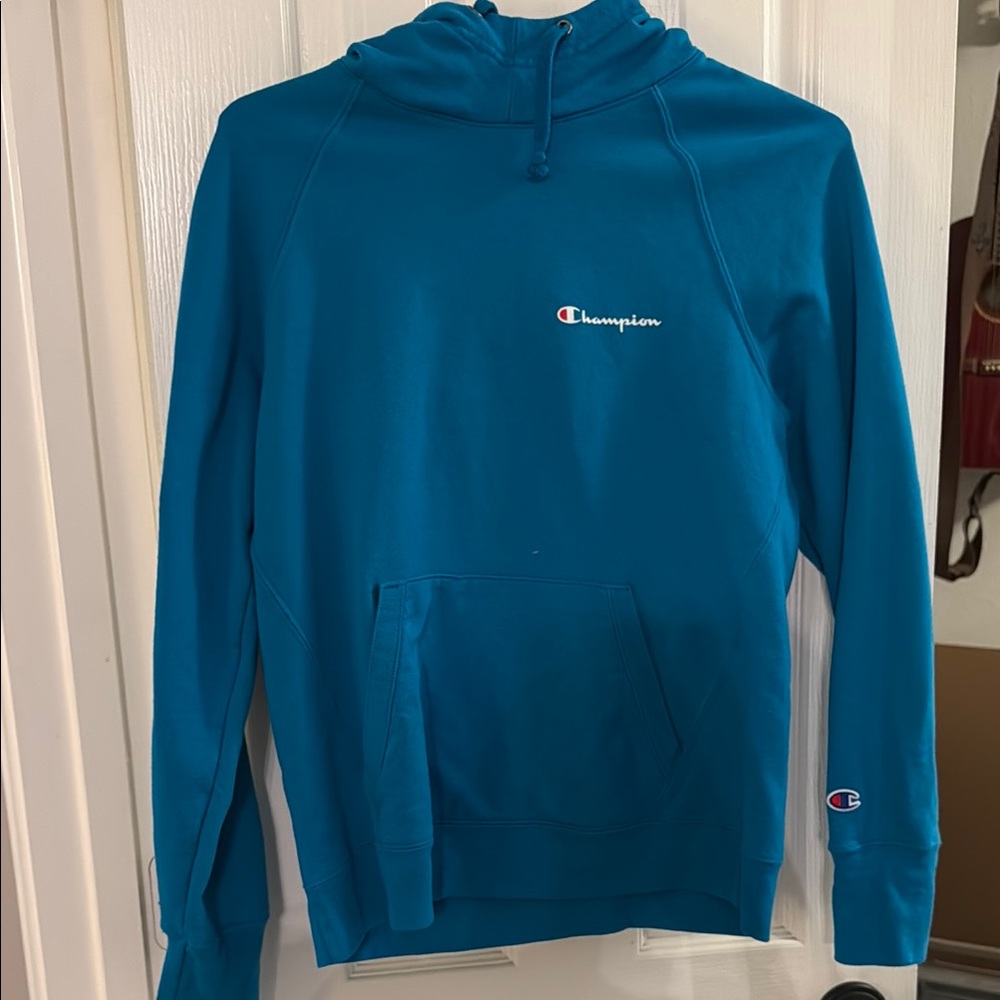 Champion Blue Sweater with Mock Neck and Logo